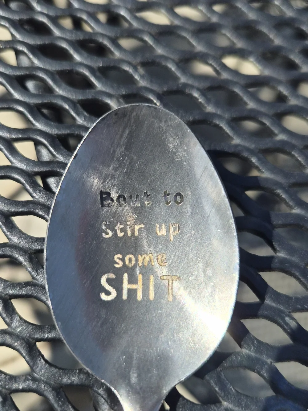 Add a little humor to your coffee, tea, or dessert time with this fun set of eng
